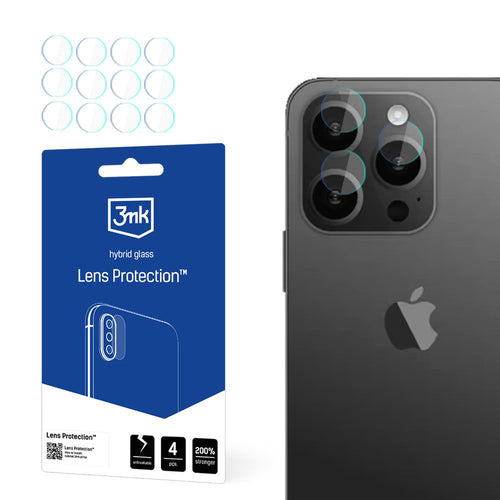 Folie de protectie pentru iPhone 15 Pro Max, 3mk Lens Protection (4 pack)