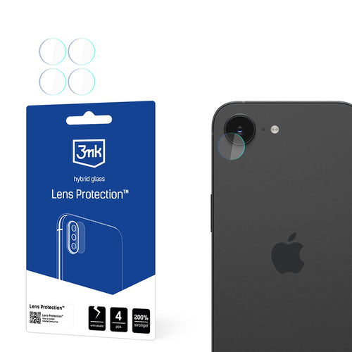 Folie de protectie pentru iPhone 16e, 3mk Lens Protection (4 pack)
