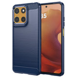 Husa pentru Motorola Moto G15, Techsuit Carbon Silicone, albastru