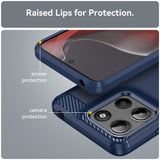 Husa pentru Motorola Moto G15, Techsuit Carbon Silicone, albastru