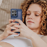 Husa pentru Motorola Moto G15, Techsuit Carbon Silicone, albastru