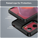 Husa pentru Motorola Moto G05, Techsuit Carbon Silicone, albastru