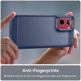 Husa pentru Motorola Moto G05, Techsuit Carbon Silicone, albastru