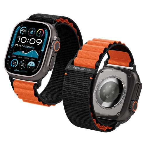 Curea pentru Apple Watch 6 44mm, Spigen Watchband WBF1 (AMP10145), portocaliu