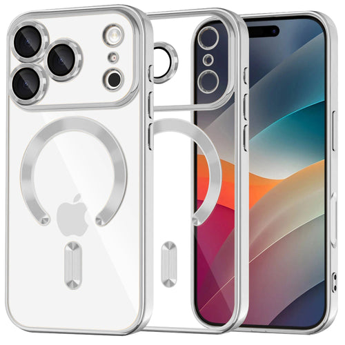 Husa pentru iPhone 17 Pro, Techsuit Lux Crystal MagSafe, argintiu