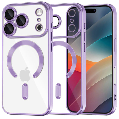 Husa pentru iPhone 17 Pro Max, Techsuit Lux Crystal MagSafe, mov