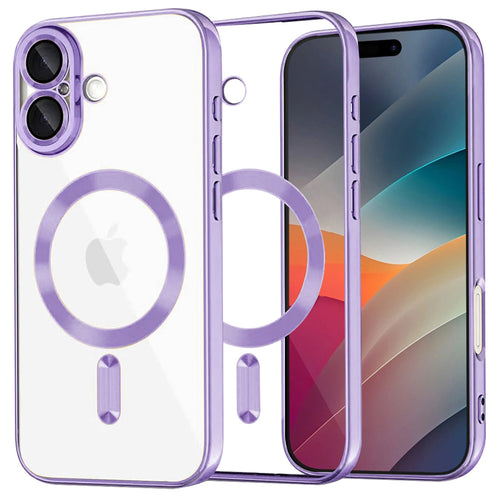 Husa pentru iPhone 17, Techsuit Lux Crystal MagSafe, mov