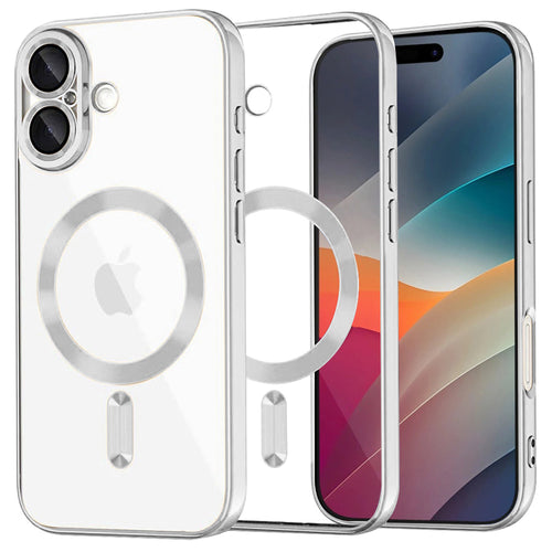 Husa pentru iPhone 17, Techsuit Lux Crystal MagSafe, argintiu