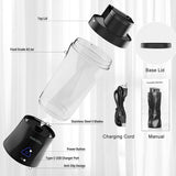 Techsuit Premium Mini portabil Blender nutriXGo (BP1), cu Type-C Cable, reincarcabil, 700ml, 20000rpm, 6000mAh, Negru