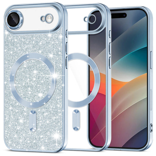 Husa pentru iPhone 17 Air, Techsuit Lux Glitter MagSafe, bleu