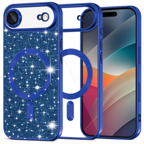 Husa pentru iPhone 17 Air, Techsuit Lux Glitter MagSafe, albastru