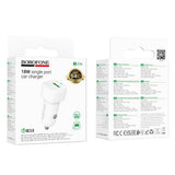 Incarcator auto Borofone Cloud (BZ34), USB, Un port, 18W (QC/FCP/AFC), ABS, pentru 12-24V, alb