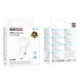 Incarcator auto Borofone Cloud (BZ34A), Type-C, Un port, 20W (PD/QC/FCP/AFC), ABS, alb