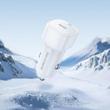 Incarcator auto Borofone Cloud (BZ34A), Type-C, Un port, 20W (PD/QC/FCP/AFC), ABS, alb