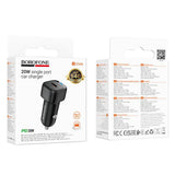 Incarcator auto Borofone Cloud (BZ34A), Type-C, Un port, 20W (PD/QC/FCP/AFC), ABS, alb