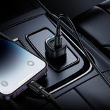 Incarcator auto Borofone Cloud (BZ34B), Type-C + USB-A, PD20W, QC3.0, Dual Port, 38W, ABS, alb