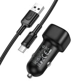 Incarcator auto Borofone Cloud (BZ34), USB-A/C Cable Included, Un port USB-A, 18W (QC/FCP/AFC), ABS, pentru DC 12-24V, alb
