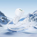 Incarcator auto Borofone Cloud (BZ34), USB-A/C Cable Included, Un port USB-A, 18W (QC/FCP/AFC), ABS, pentru DC 12-24V, alb
