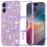 Husa pentru iPhone 17, Techsuit Lux Glitter MagSafe, bleu