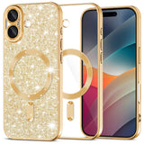 Husa pentru iPhone 17, Techsuit Lux Glitter MagSafe, argintiu