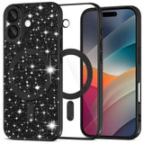 Husa pentru iPhone 17, Techsuit Lux Glitter MagSafe, argintiu
