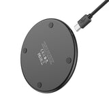 Incarcator wireless Borofone Pro (BQ3), Type-C Cable Included, 15W, Incarcare rapida, Aliaj aluminiu, Edge Light Design, negru