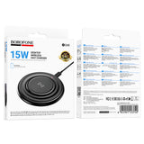 Incarcator wireless Borofone Crown (BQ40), Type-C Cable Included, 15W, Incarcare rapida, ABS + PC, 9V/2A, negru