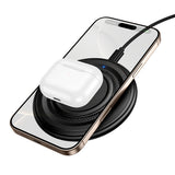 Incarcator wireless Borofone Crown (BQ40), Type-C Cable Included, 15W, Incarcare rapida, ABS + PC, 9V/2A, negru