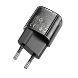 Incarcator retea Borofone Sunlight (BN17), Dual Port, USB-C + USB-A, 5V/3A, PD20W, QC3.0, negru