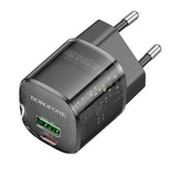 Incarcator retea Borofone Sunlight (BN17), Dual Port, USB-C + USB-A, 5V/3A, PD20W, QC3.0, negru