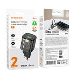 Incarcator retea Borofone Sunlight (BN17), Dual Port, USB-C + USB-A, 5V/3A, PD20W, QC3.0, negru