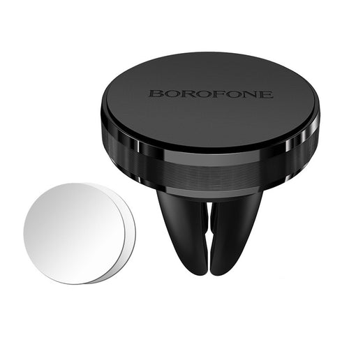 Suport auto Borofone Air (BH8), pentru Grila ventilatie, Magnetic, Aliaj aluminiu + Silicon, negru
