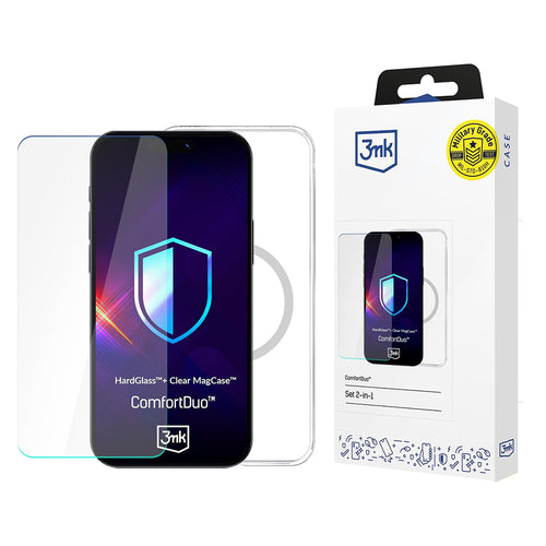 Folie de protectie pentru iPhone 16 Pro, 3mk [Pack] ComfortDuo Glass + MagCase