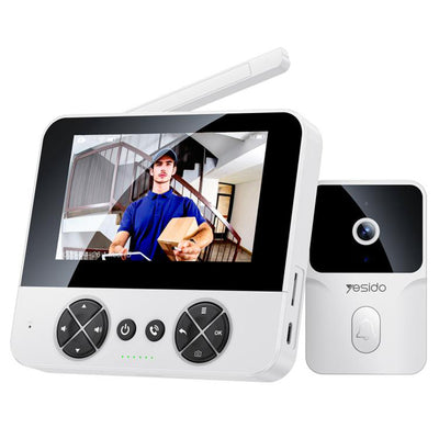 Camera de supraveghere Yesido Wireless Video Intercom Doorbell (KM27), 2.4G, 2K HD 1080*720px, 1000mAh, 4.3 TFT Screen, UK Plug, alb