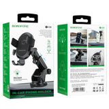 Suport auto Borofone Amazing Bay (BH39), cu Ventuza, pentru Bord/Parbriz, 4.5-6.5 Telefon, negru
