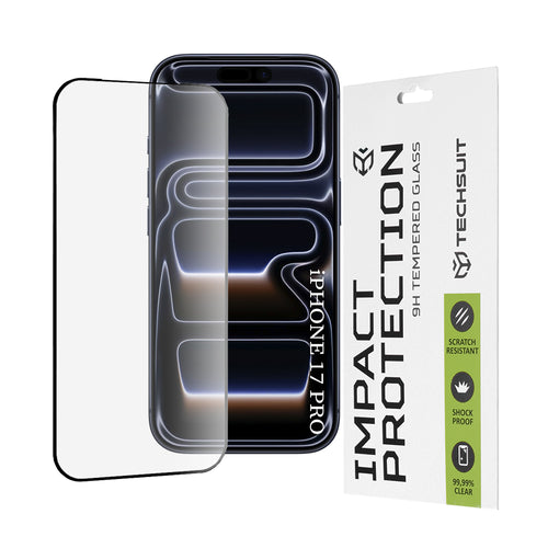Folie de protectie pentru iPhone 17 Pro, Techsuit 111D Full Cover / Full Glue Glass
