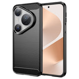 Husa pentru Huawei Pura 80 Pro, Techsuit Carbon Silicone, negru
