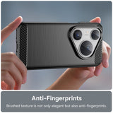 Husa pentru Huawei Pura 80 Pro, Techsuit Carbon Silicone, negru