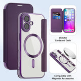 Husa pentru iPhone 17, Techsuit SmartMag Book Case, albastru