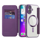 Husa pentru iPhone 17, Techsuit SmartMag Book Case, albastru