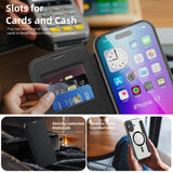 Husa pentru iPhone 17, Techsuit SmartMag Book Case, bleu
