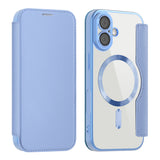 Husa pentru iPhone 17, Techsuit SmartMag Book Case, bleu
