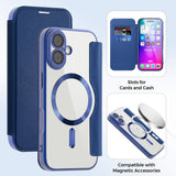 Husa pentru iPhone 17, Techsuit SmartMag Book Case, albastru