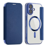 Husa pentru iPhone 17, Techsuit SmartMag Book Case, albastru