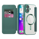 Husa pentru iPhone 17, Techsuit SmartMag Book Case, albastru