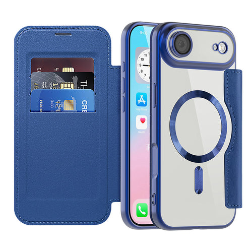 Husa pentru iPhone 17 Air, Techsuit SmartMag Book Case, albastru