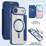 Husa pentru iPhone 17 Air, Techsuit SmartMag Book Case, albastru