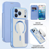 Husa pentru iPhone 17 Pro Max, Techsuit SmartMag Book Case, bleu