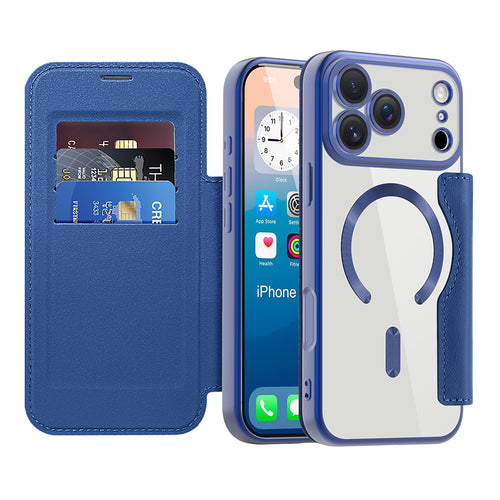 Husa pentru iPhone 17 Pro Max, Techsuit SmartMag Book Case, albastru
