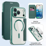 Husa pentru iPhone 17 Pro Max, Techsuit SmartMag Book Case, albastru